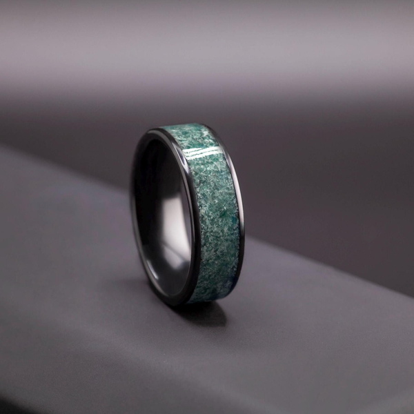 Alianza de boda de madera de hierro hecha a mano, anillo de titanio, anillo de compromiso, regalo de aniversario