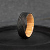Handmade Carbon Fiber and Olive Wood Wedding Ring.