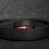 Forged Carbon Fiber and Redheart Wood Wedding Ring.