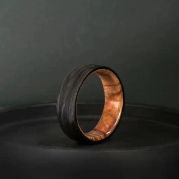 Carbon Fiber Ring with Splated Maple Wood.