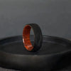 Mens engagement ring Snakewood Forged Carbon ring, Wedding band,.