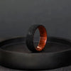 Mens engagement ring Snakewood Forged Carbon ring, Wedding band,.