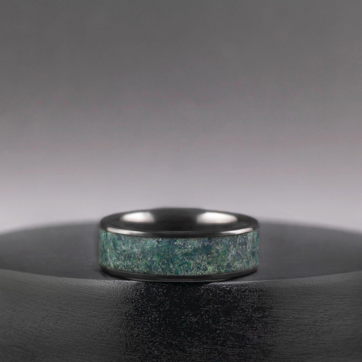 Alianza de boda de madera de hierro hecha a mano, anillo de titanio, anillo de compromiso, regalo de aniversario