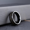 Men’s Ceramic Ring with Carbon Fiber Inlay – Black Gold Wedding Band, Unique Gift for Him