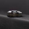 Men’s Ceramic Ring with Carbon Fiber Inlay – Black Gold Wedding Band, Unique Gift for Him