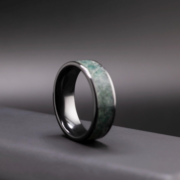 Alianza de boda de madera de hierro hecha a mano, anillo de titanio, anillo de compromiso, regalo de aniversario