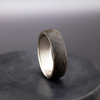 Elegant Titanium Ring with Gold Flakes & Carbon Fiber
