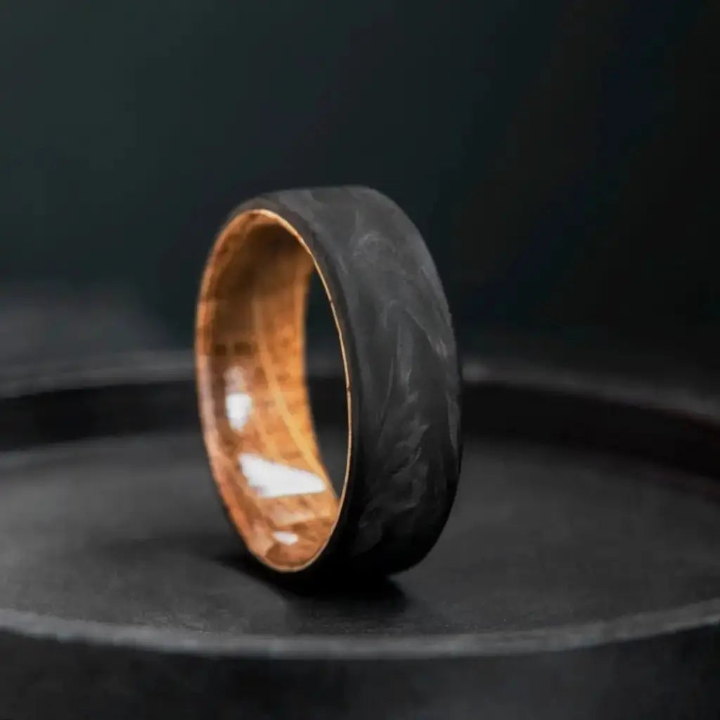 Forged carbon wedding top band